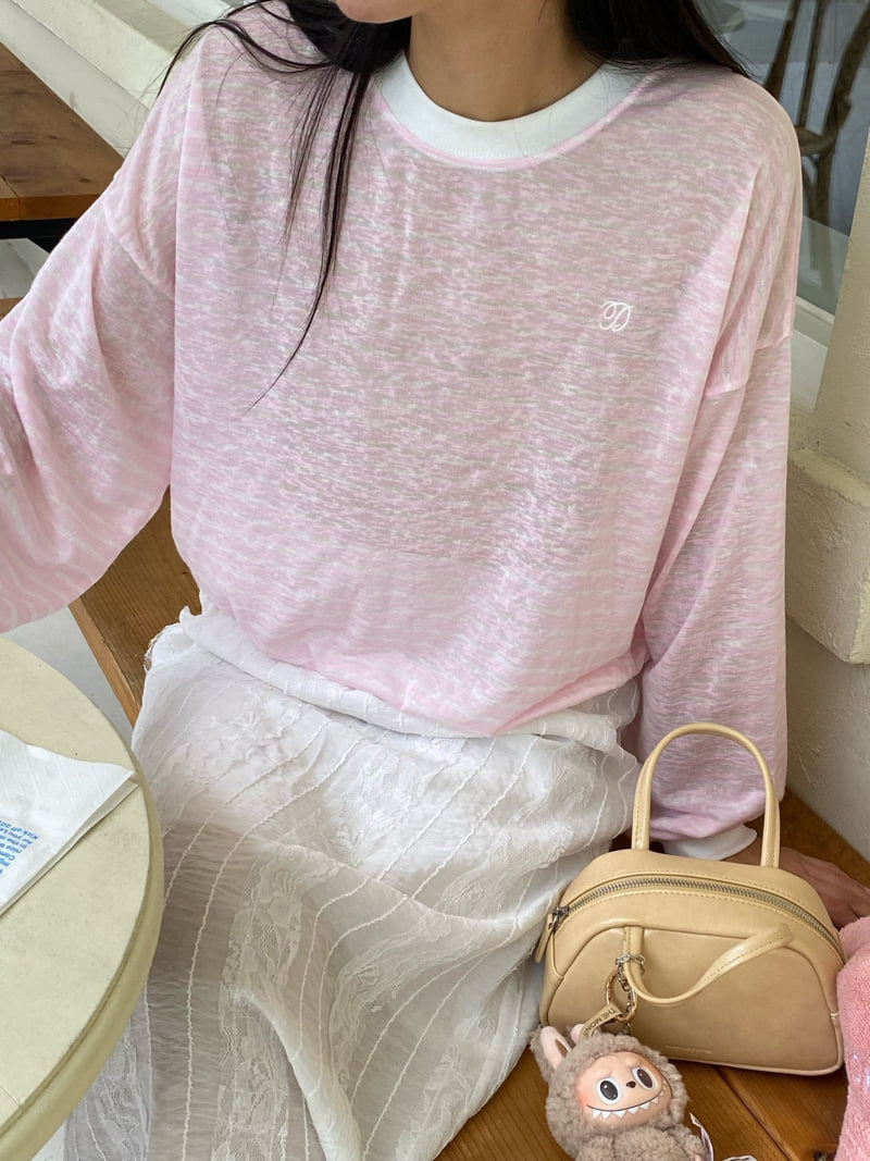 Diana - Korean Women Fashion - #momslook - Silky Stripe Tee - 3