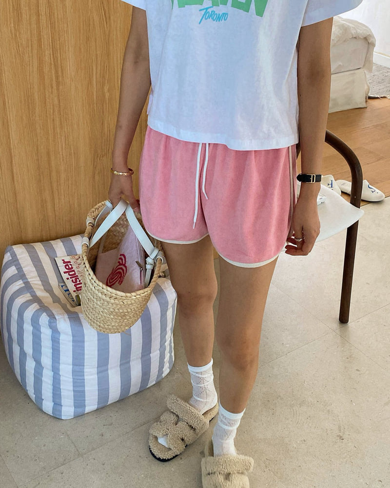 Diana - Korean Women Fashion - #womensfashion - Color Block Terry Shorts - 4
