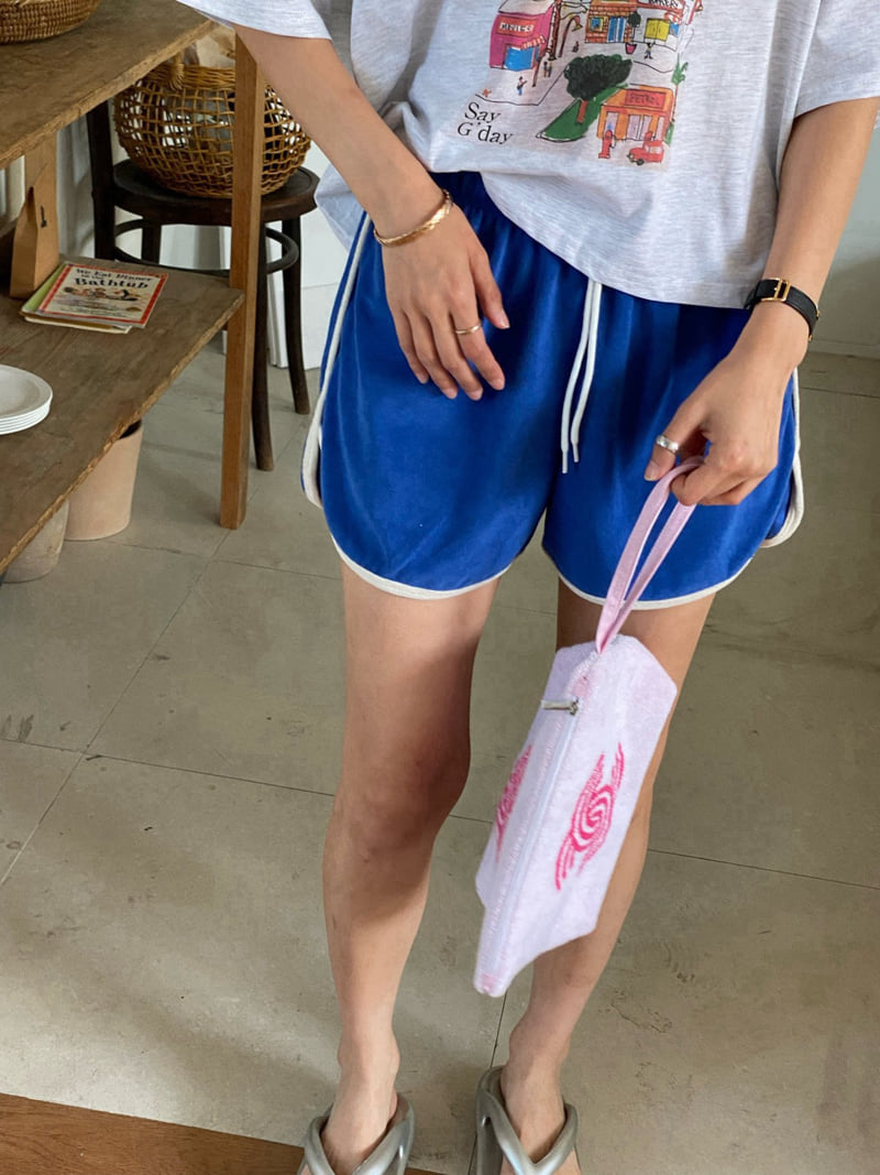 Diana - Korean Women Fashion - #momslook - Color Block Terry Shorts - 6