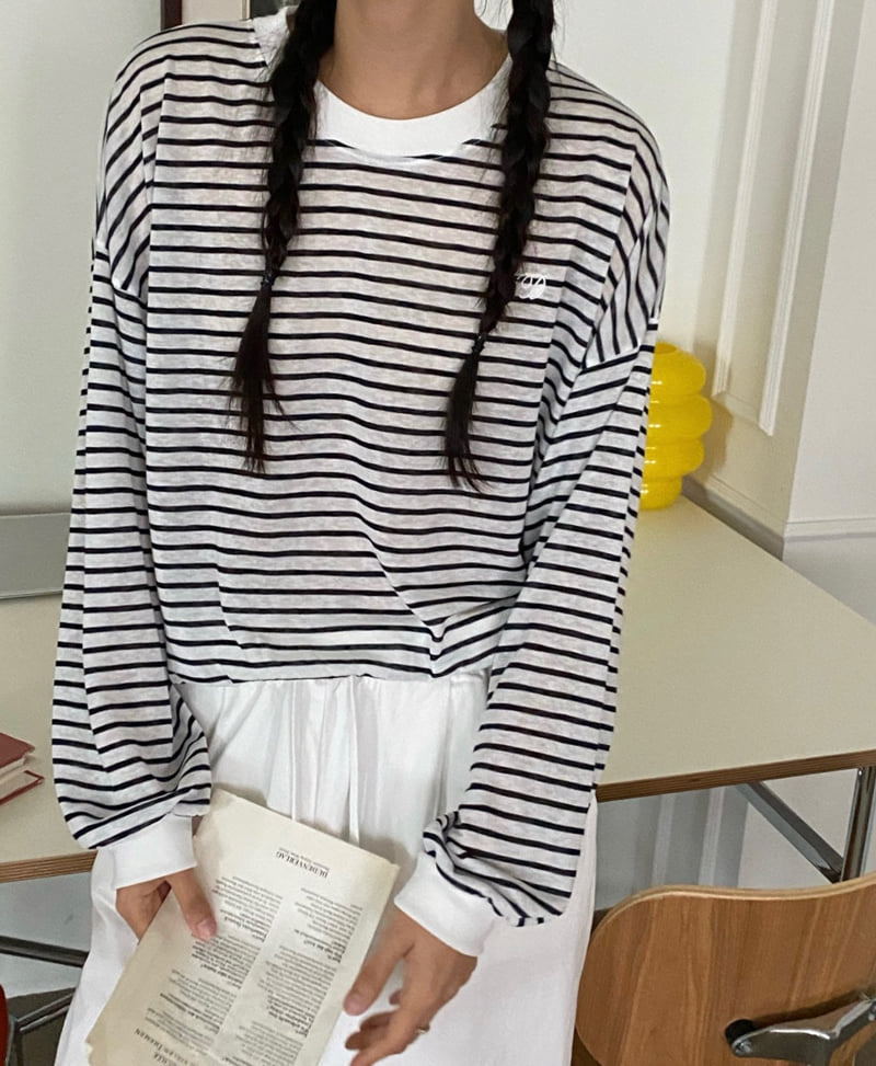 Diana - Korean Women Fashion - #womensfashion - Silky Stripe Tee - 10