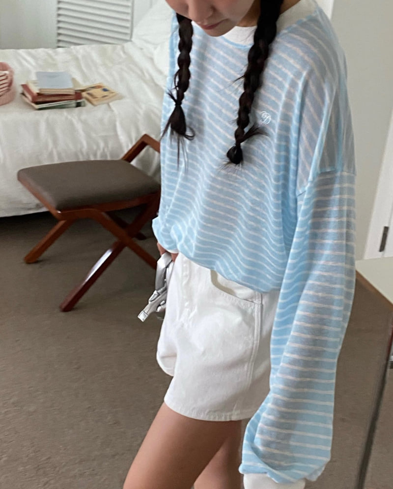 Diana - Korean Women Fashion - #womensfashion - Silky Stripe Tee - 8