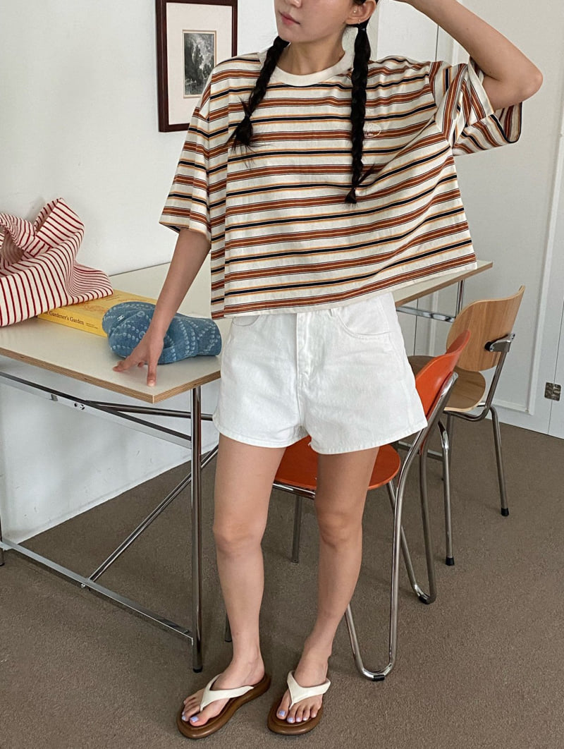 Diana - Korean Women Fashion - #womensfashion - Sailing Stripe Tee - 2