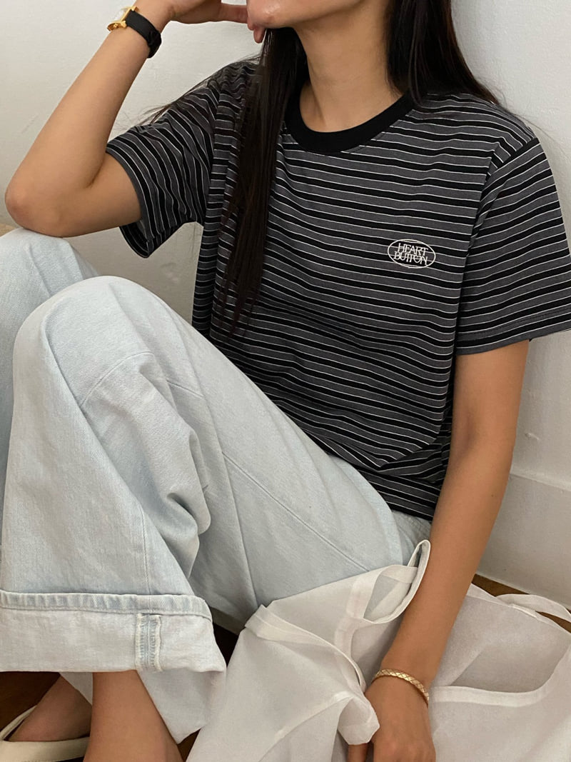 Diana - Korean Women Fashion - #womensfashion - Button Stripe Tee - 6