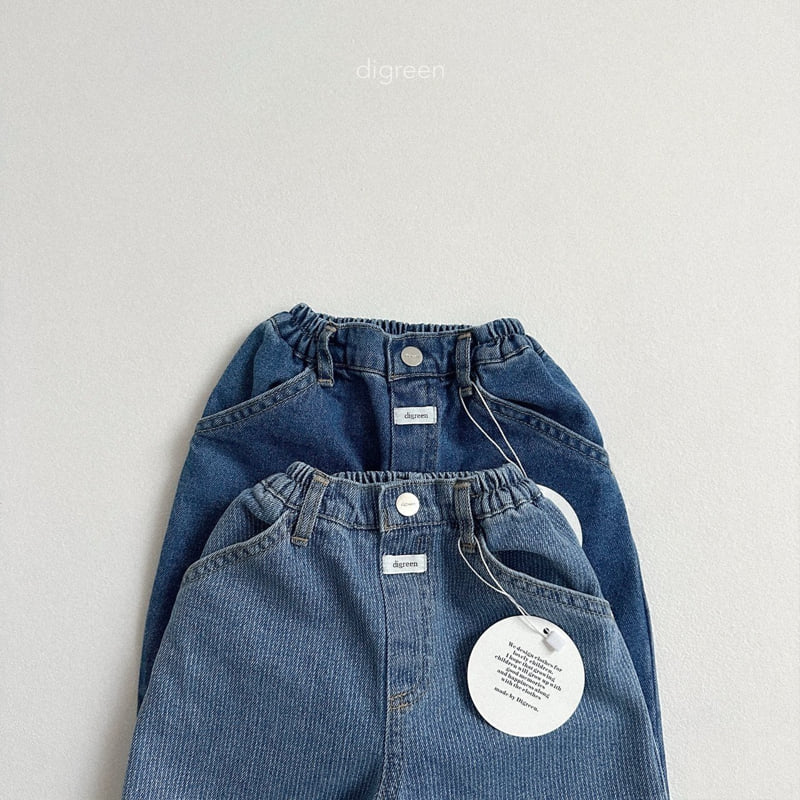 Digreen - Korean Children Fashion - #todddlerfashion - Slash Denim Pants - 4
