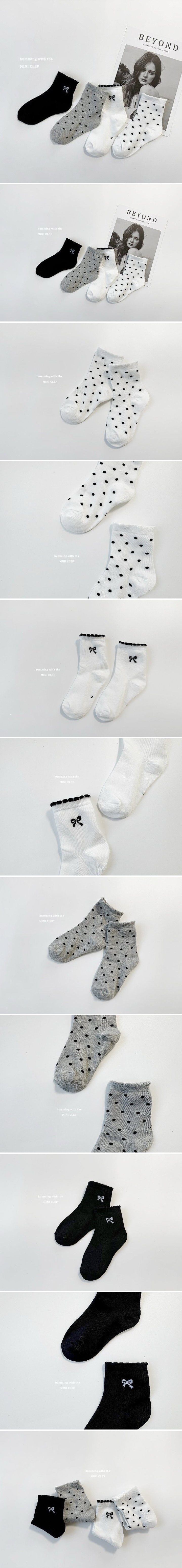 Dominico - Korean Children Fashion - #Kfashion4kids - Ribbon and Dot Socks