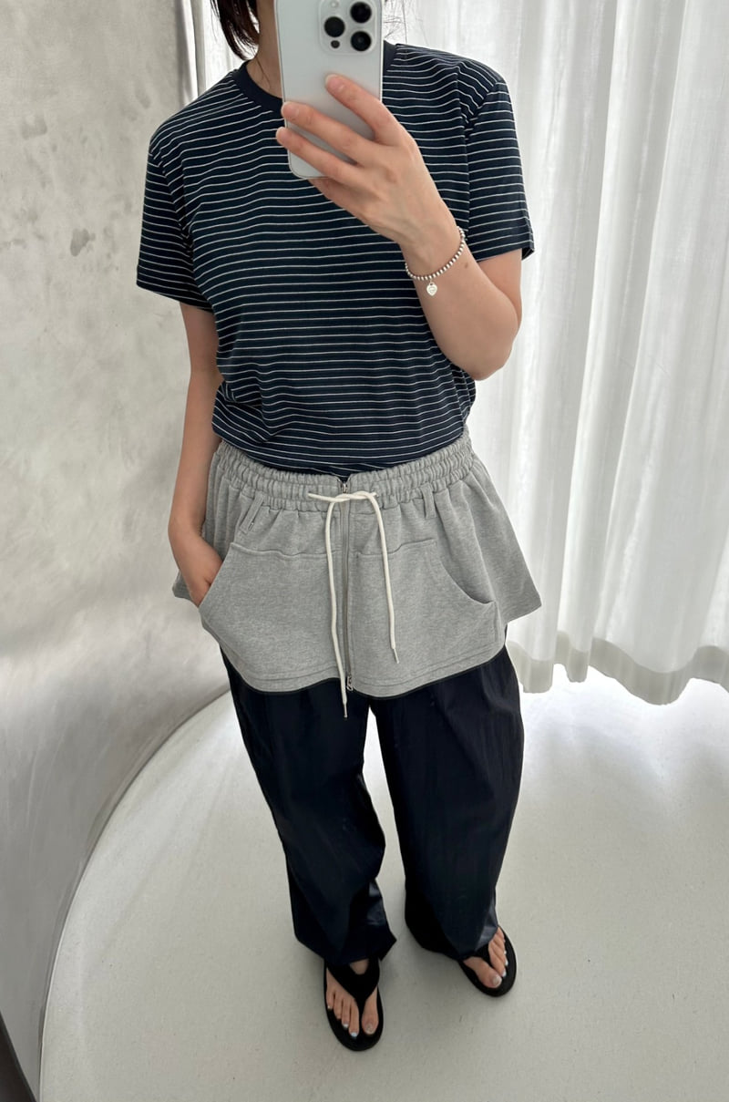 Dress U - Korean Women Fashion - #momslook - Ribbed Hem Stripe Tee - 11