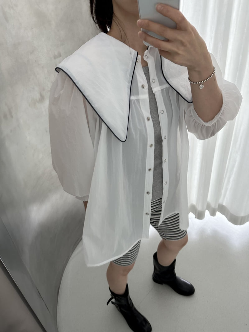 Dress U - Korean Women Fashion - #momslook - Lady Big Collar Blouse - 11