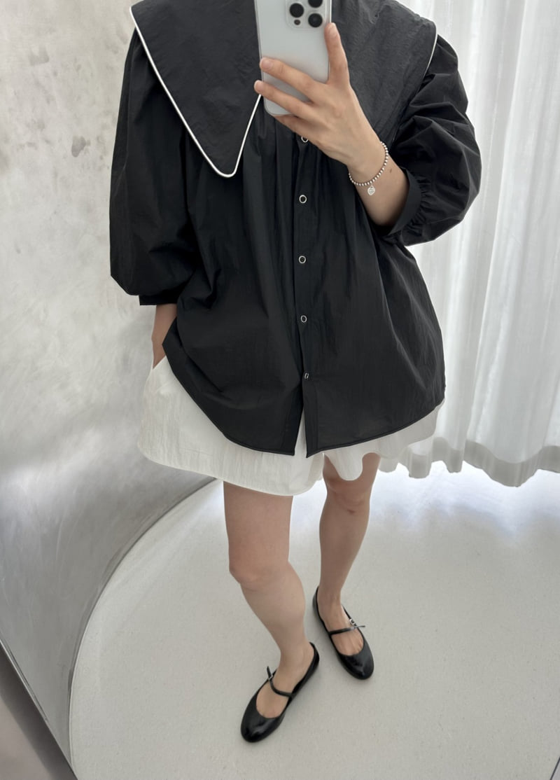 Dress U - Korean Women Fashion - #momslook - Lady Big Collar Blouse - 7