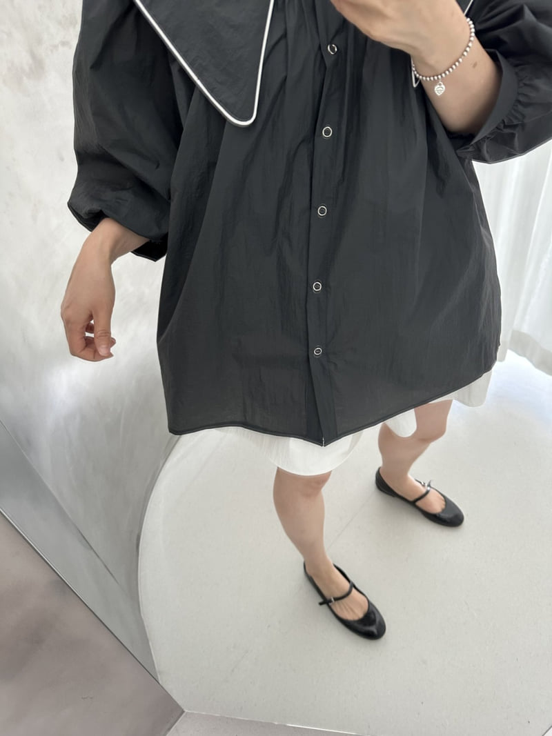 Dress U - Korean Women Fashion - #momslook - Lady Big Collar Blouse - 9