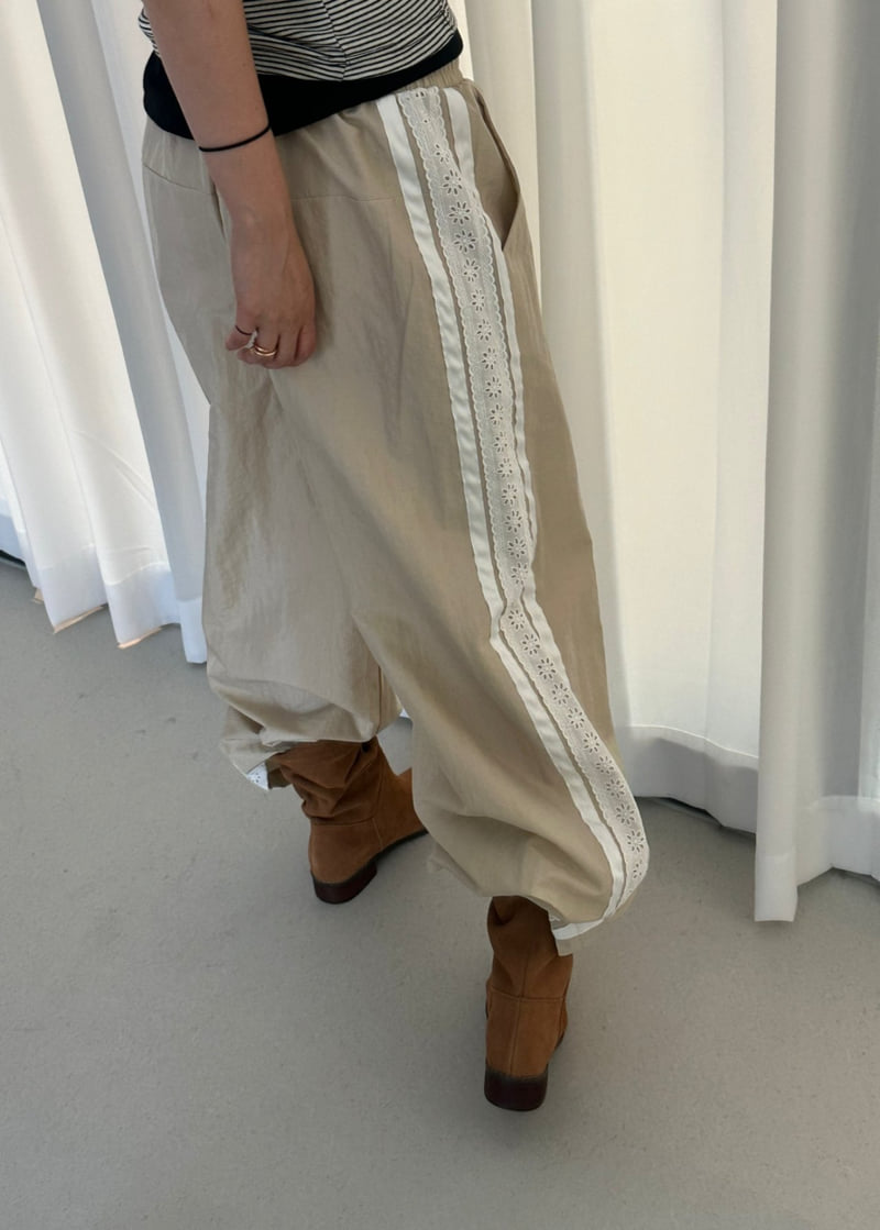 Dress U - Korean Women Fashion - #momslook - Lace Track Pants - 11