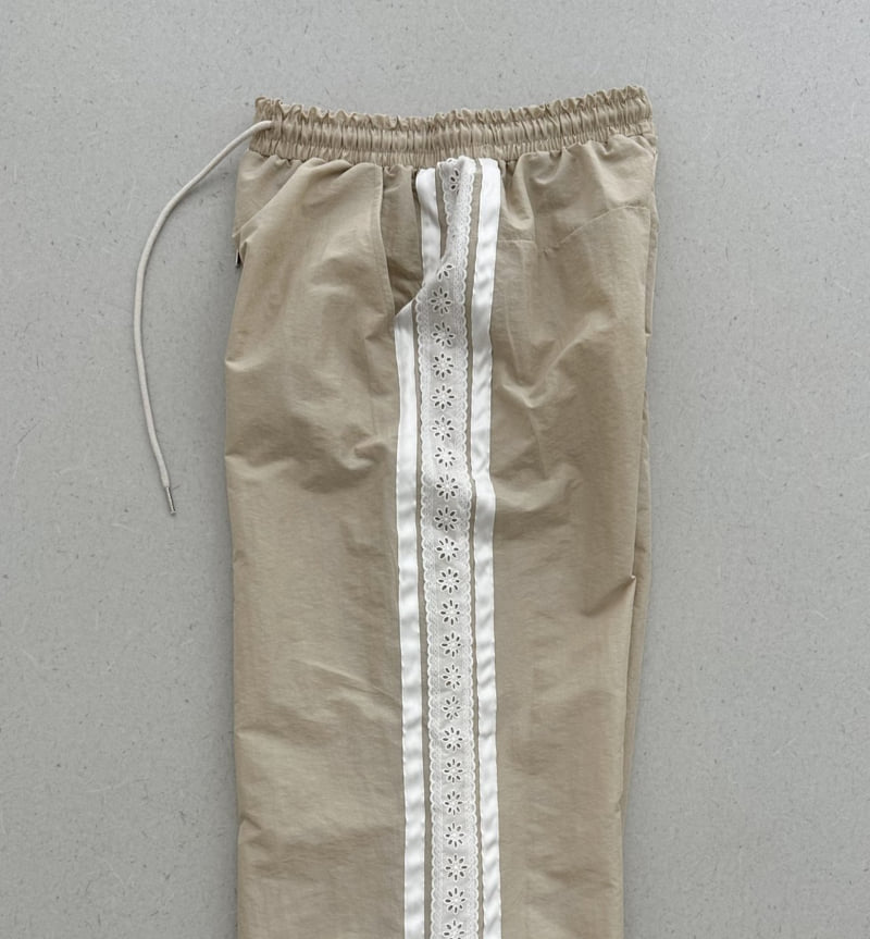 Dress U - Korean Women Fashion - #momslook - Lace Track Pants - 5