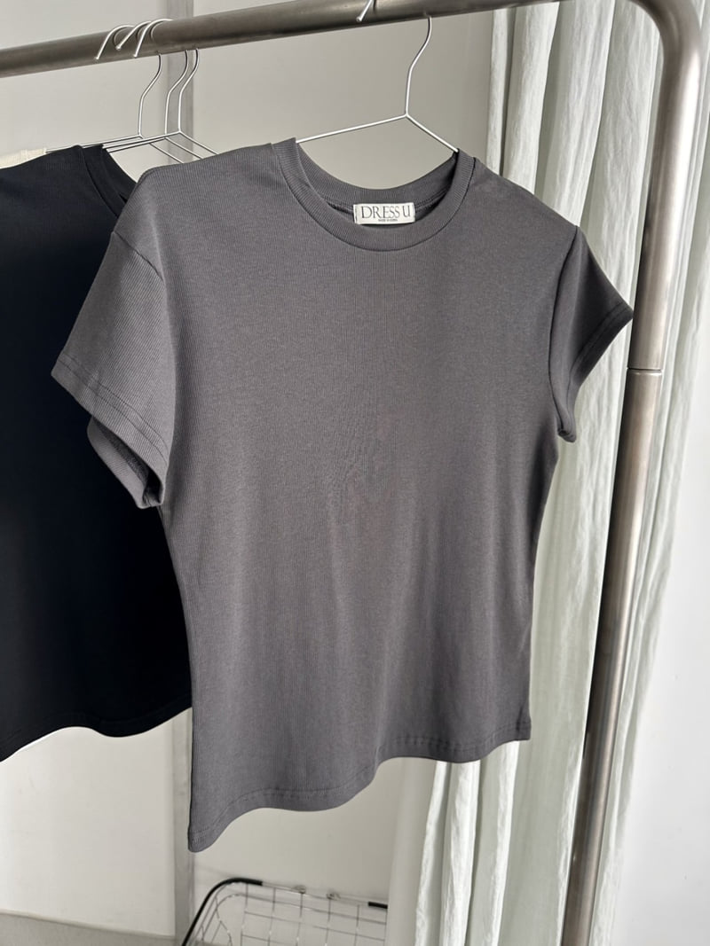 Dress U - Korean Women Fashion - #pursuepretty - Tencel Ribbed Tee - 2