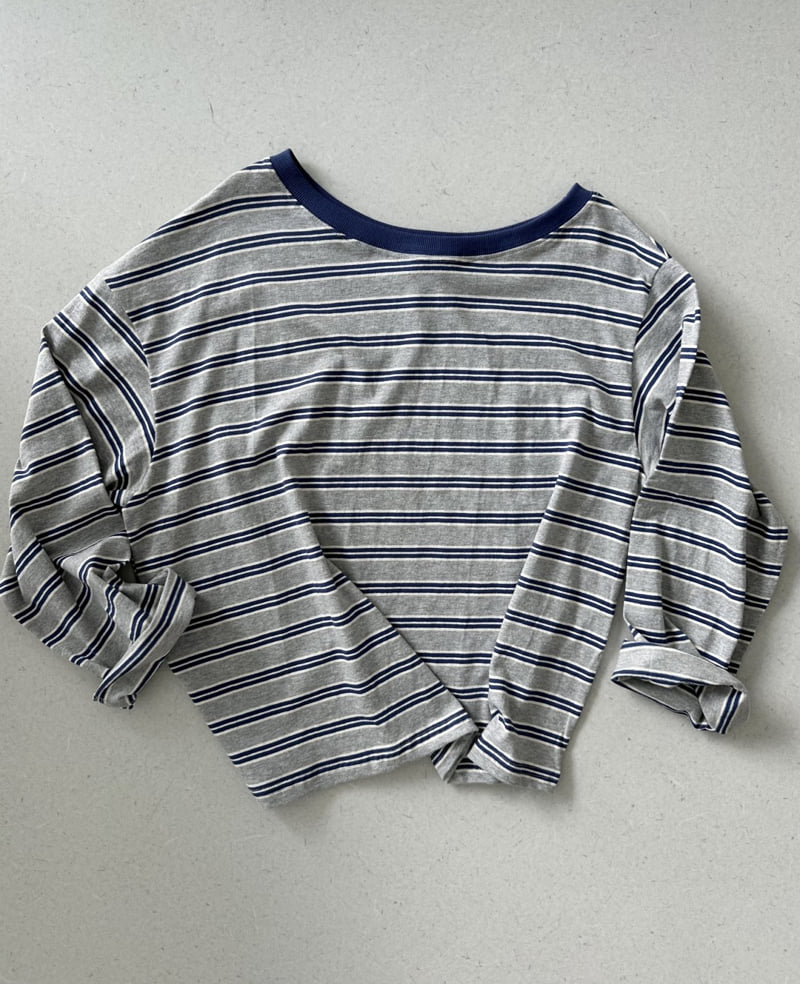 Dress U - Korean Women Fashion - #restrostyle - Off-Shoulder Stripe Tee - 5