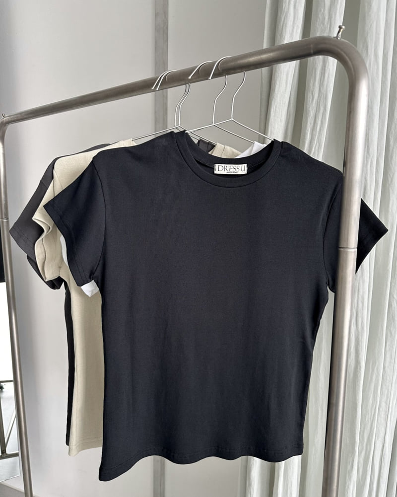 Dress U - Korean Women Fashion - #restrostyle - Tencel Ribbed Tee - 3