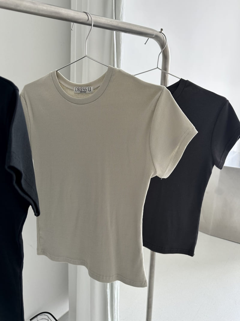 Dress U - Korean Women Fashion - #restrostyle - Tencel Ribbed Tee - 4