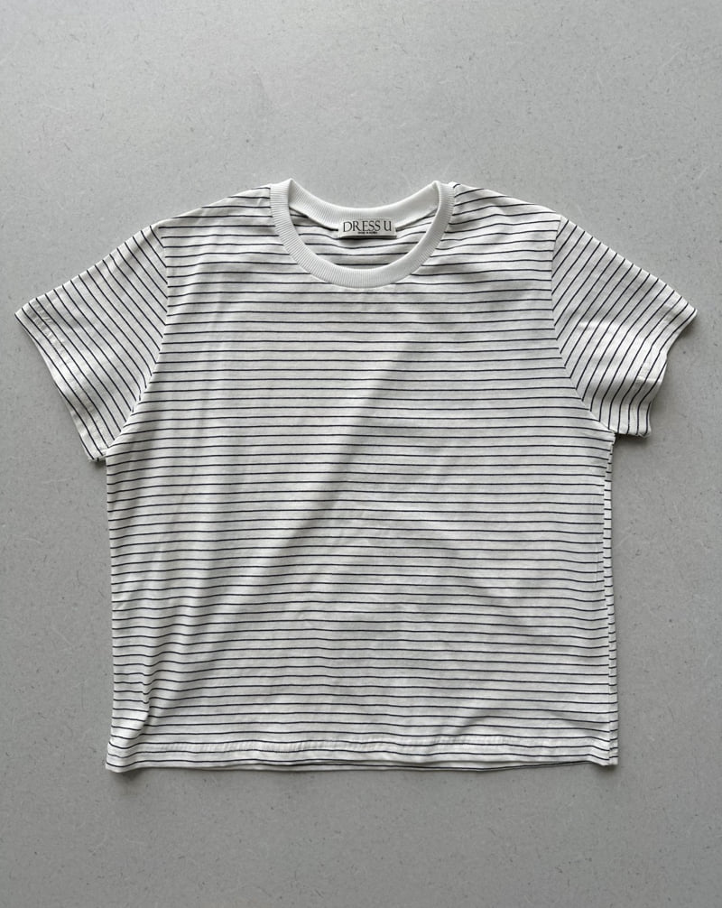 Dress U - Korean Women Fashion - #thelittlethings - Ribbed Hem Stripe Tee - 6