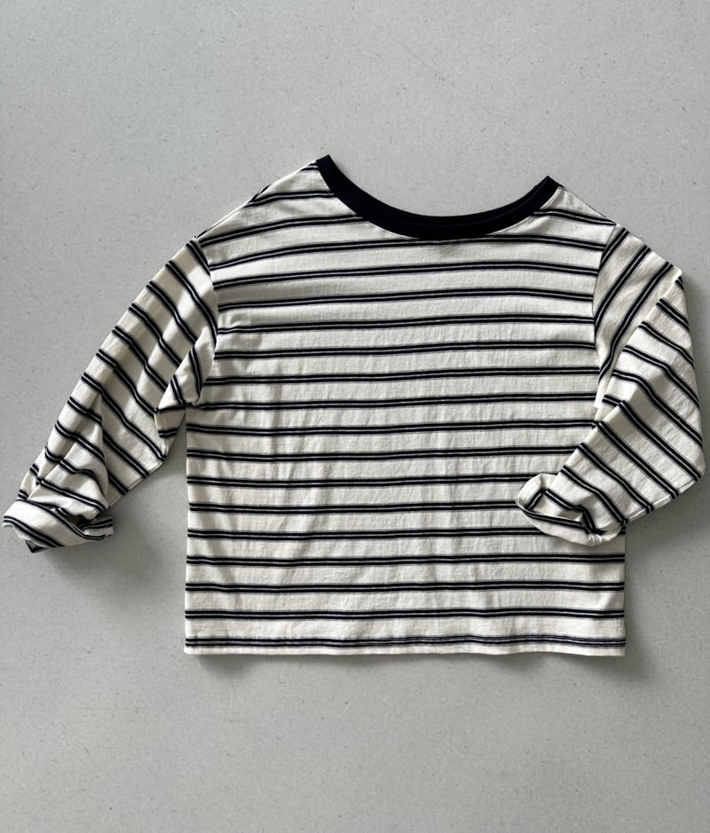 Dress U - Korean Women Fashion - #vintagekidsstyle - Off-Shoulder Stripe Tee - 3