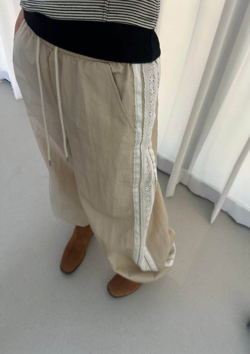 Dress U - Korean Women Fashion - #womensfashion - Lace Track Pants - 12