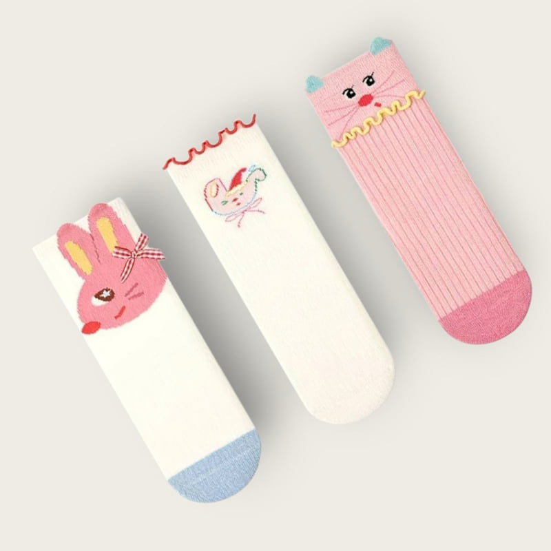 Dudie - Korean Children Fashion - #Kfashion4kids - Cute Bunny Set (set of 3) - 10