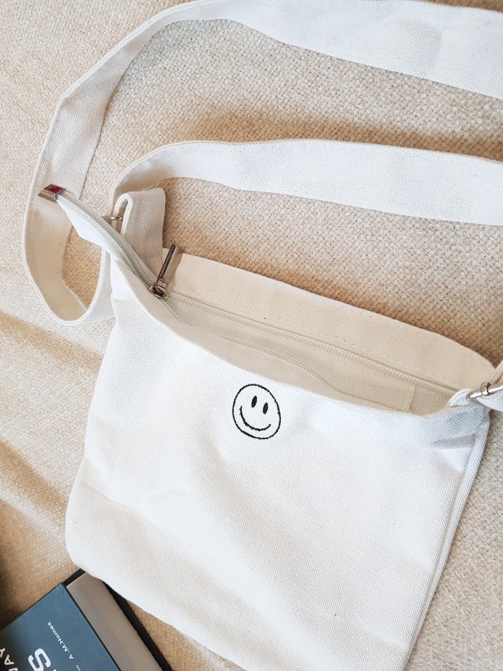 Dudie - Korean Children Fashion - #childrensboutique - Embroidery Smile Cross Bag - 7