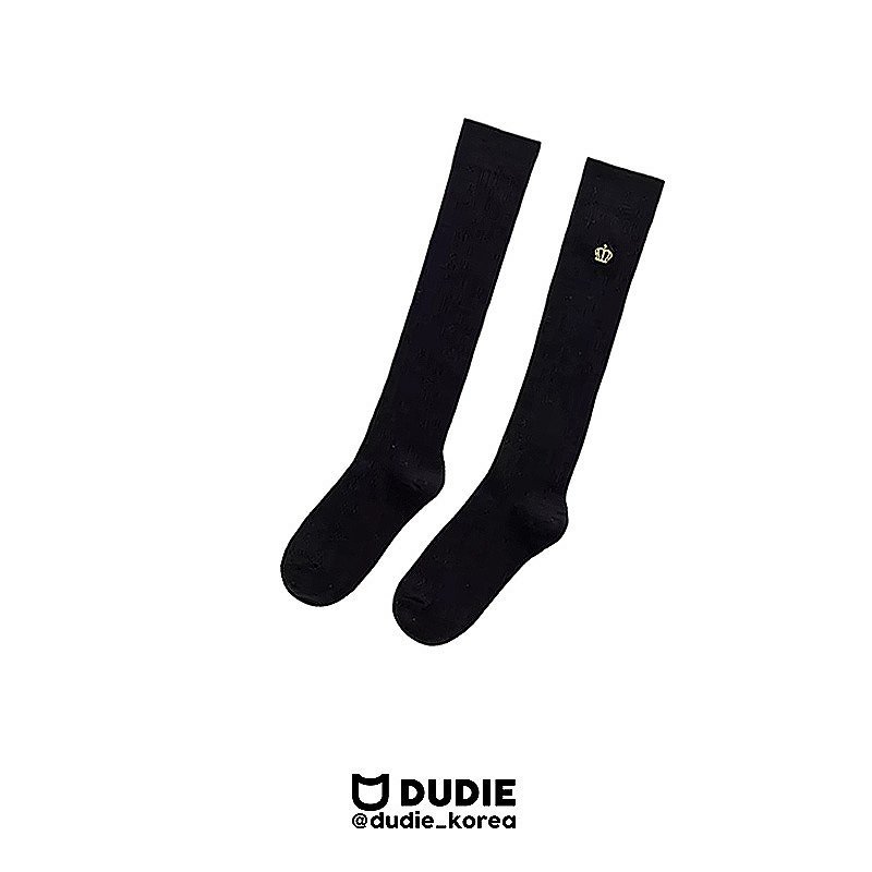 Dudie - Korean Children Fashion - #fashionkids - Crown Long Socks Set (set of 2) - 3
