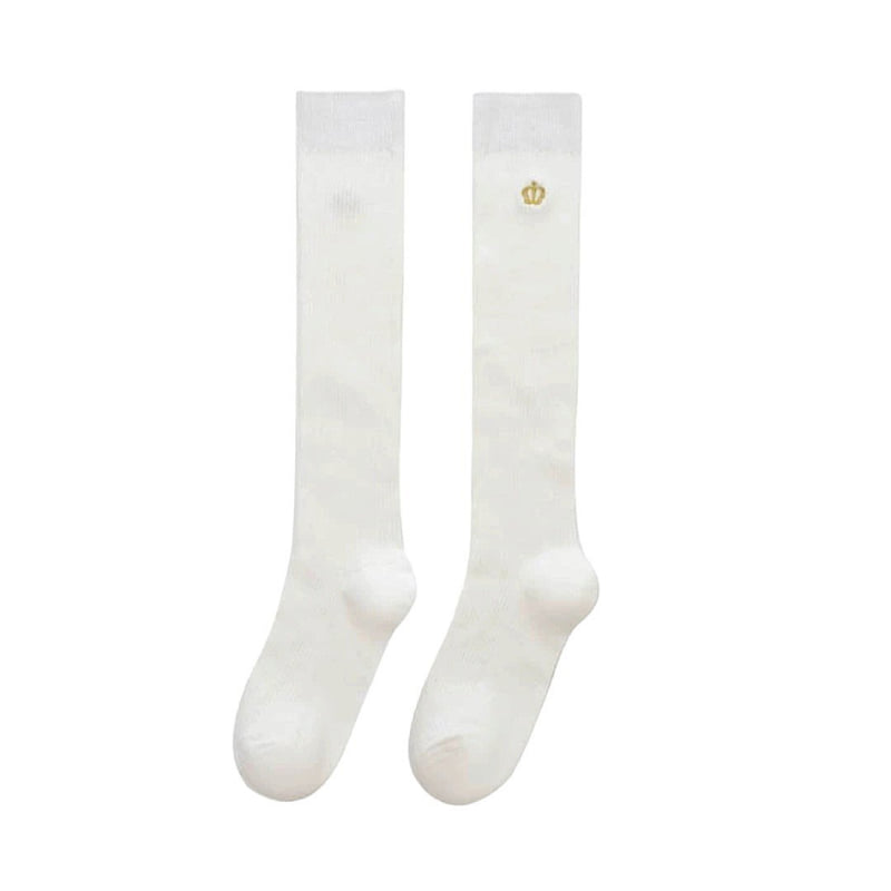 Dudie - Korean Children Fashion - #kidsstore - Crown Long Socks Set (set of 2) - 5