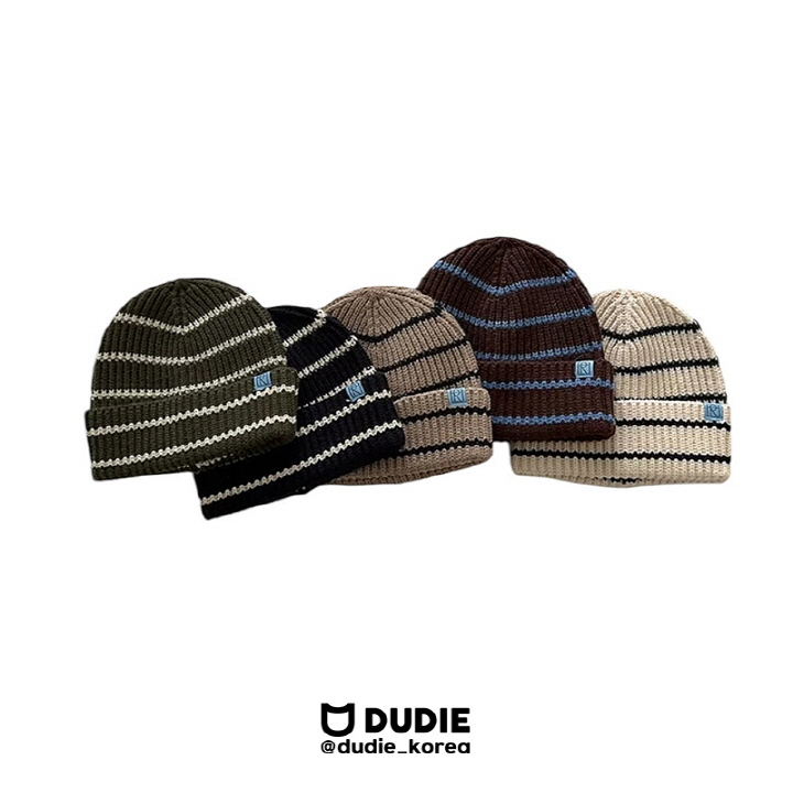 Dudie - Korean Children Fashion - #littlefashionista - R Stripe Beanie