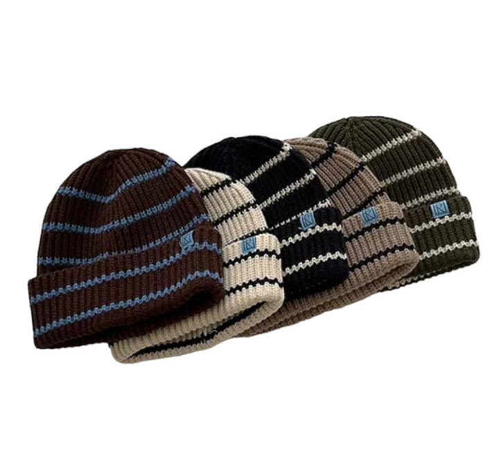 Dudie - Korean Children Fashion - #magicofchildhood - R Stripe Beanie - 2