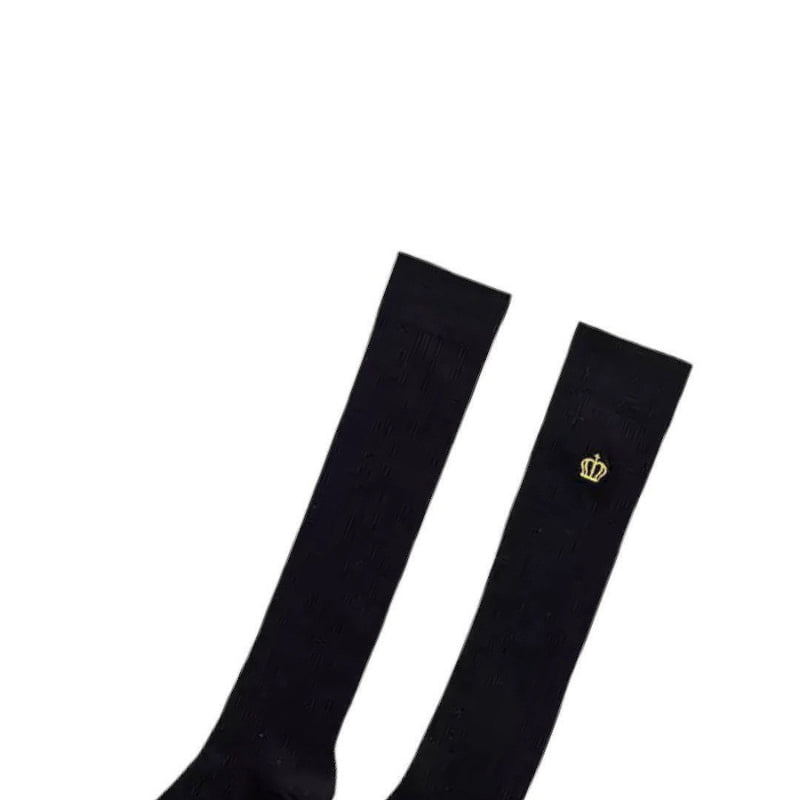 Dudie - Korean Children Fashion - #minifashionista - Crown Long Socks Set (set of 2) - 10