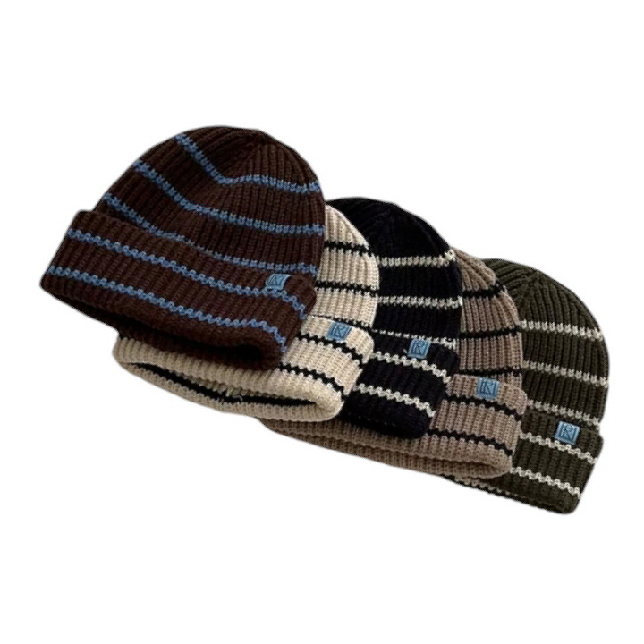 Dudie - Korean Children Fashion - #minifashionista - R Stripe Beanie - 3