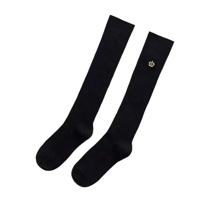 Dudie - Korean Children Fashion - #prettylittlegirls - Crown Long Socks Set (set of 2) - 11