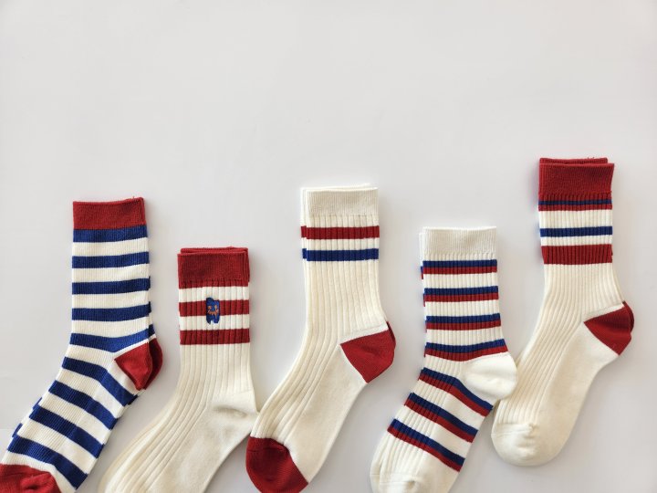 Dudie - Korean Women Fashion - #momslook - RedBlue Set With Mom (set of 5) - 6