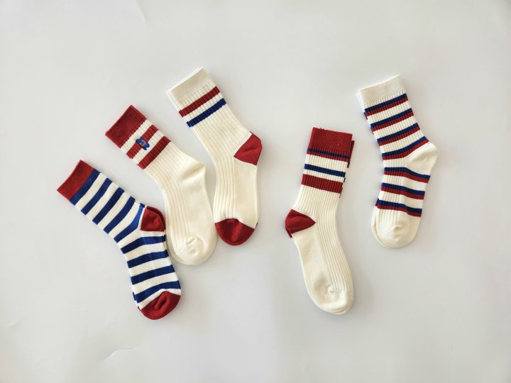 Dudie - Korean Women Fashion - #momslook - RedBlue Set With Mom (set of 5) - 8