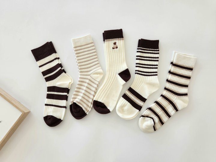 Dudie - Korean Women Fashion - #momslook - Choco Bear Set With Mom (set of 5) - 3