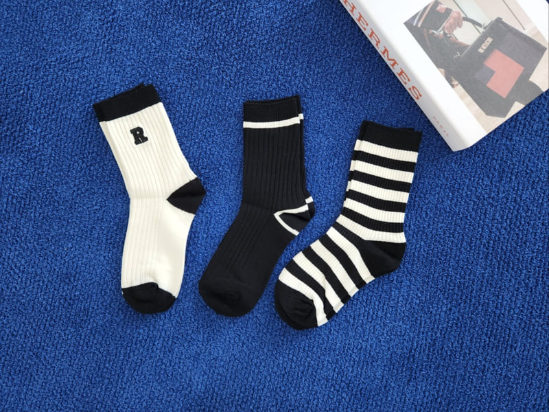 Dudie - Korean Women Fashion - #restrostyle - R Stripe Set With Mom (set of 3) - 12