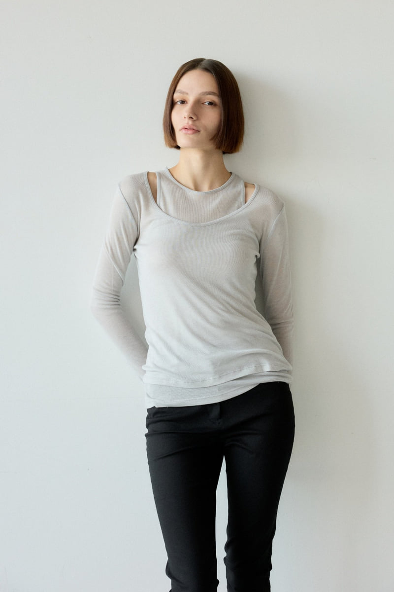 Flatgarden - Korean Women Fashion - #momslook - Ash Set (Sleeveless + Long Sleeve) - 7