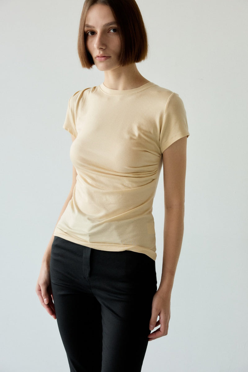 Flatgarden - Korean Women Fashion - #womensfashion - Tencel Shirring Tee - 4