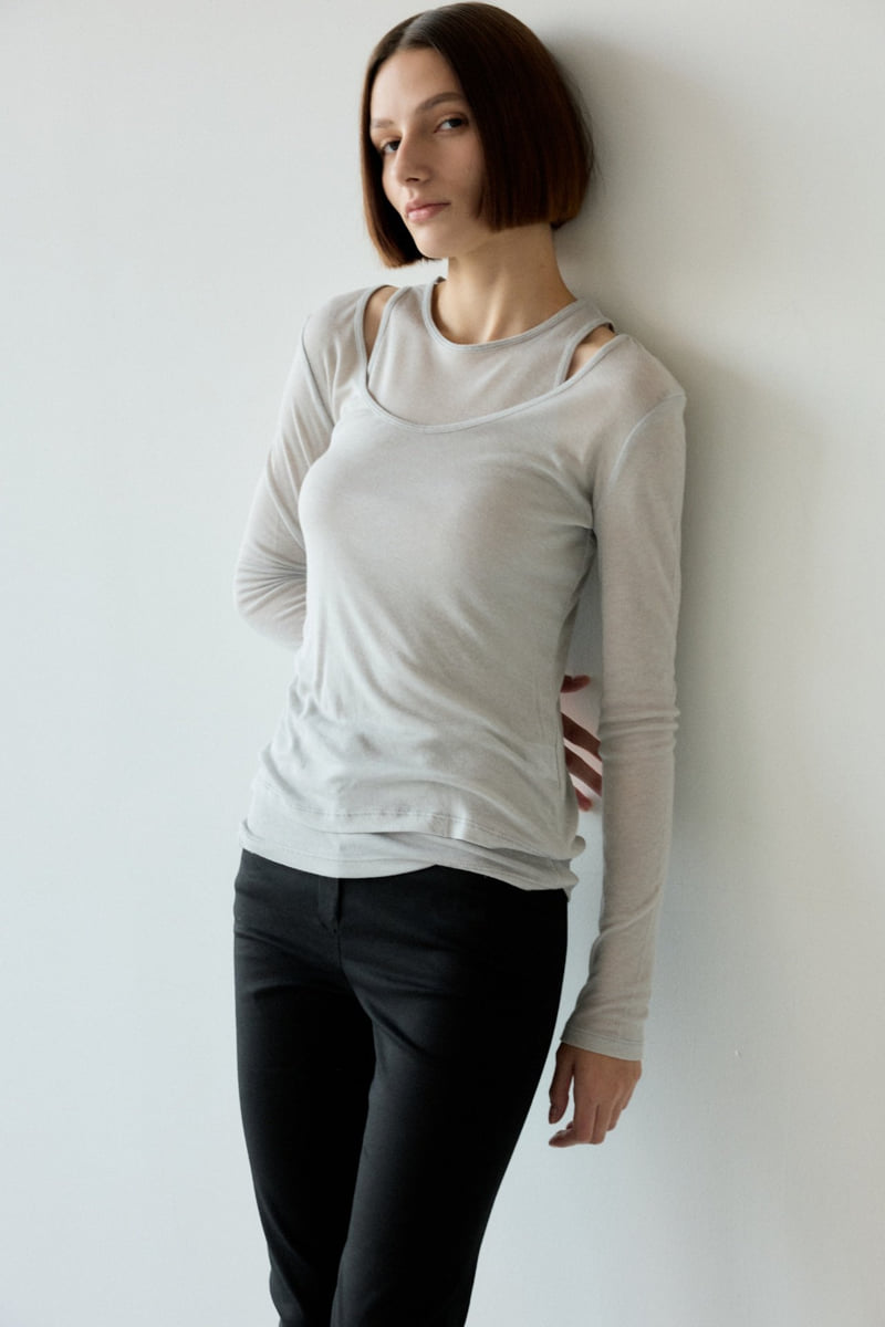 Flatgarden - Korean Women Fashion - #womensfashion - Ash Set (Sleeveless + Long Sleeve) - 6