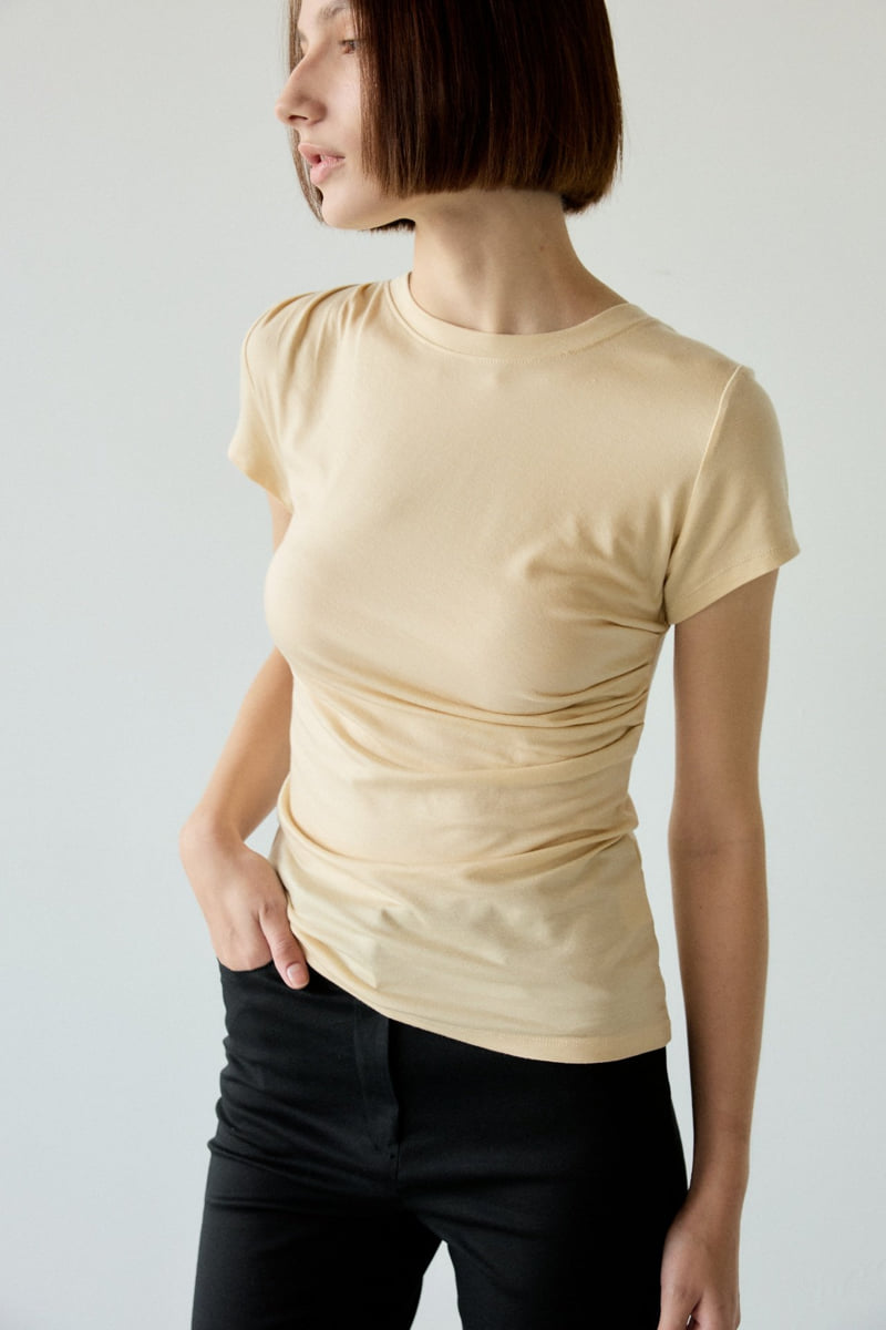 Flatgarden - Korean Women Fashion - #womensfashion - Tencel Shirring Tee