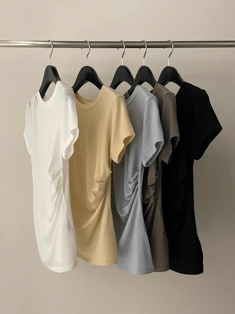 Flatgarden - Korean Women Fashion - #womensfashion - Tencel Shirring Tee - 9