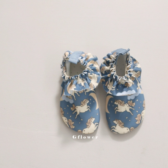 G Flower - Korean Children Fashion - #childofig - Frill Aqua Shoes - 2