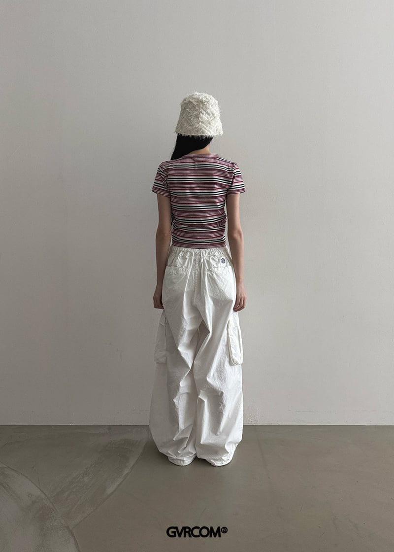 Gavara Market - Korean Women Fashion - #romanticstyle - Multi U-Neck Short Sleeve Tee - 4