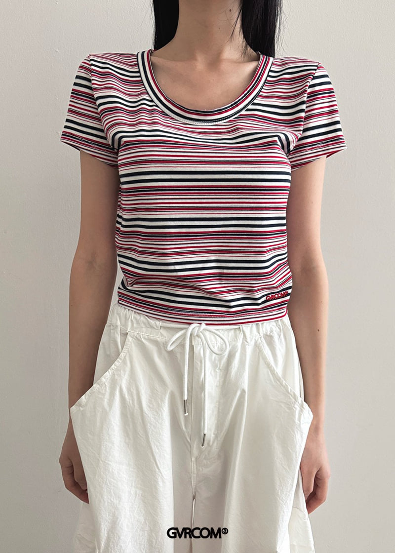 Gavara Market - Korean Women Fashion - #thatsdarling - Multi U-Neck Short Sleeve Tee - 5