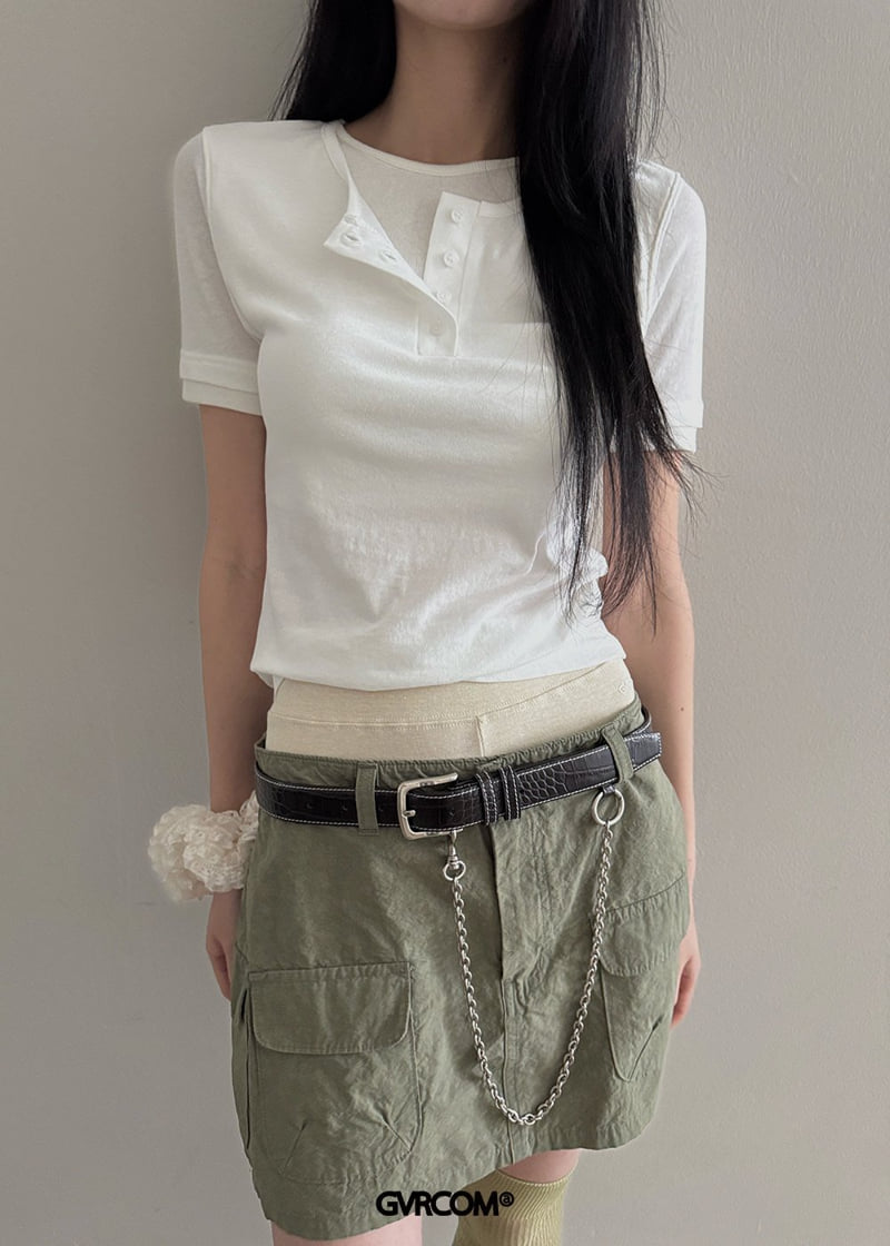 Gavara Market - Korean Women Fashion - #womensfashion - Sins Layered Short Sleeve Tee - 7
