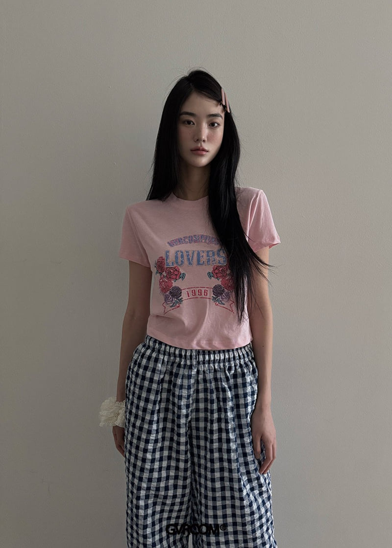 Gavara Market - Korean Women Fashion - #momslook - Rose Slub Crop Tee - 4
