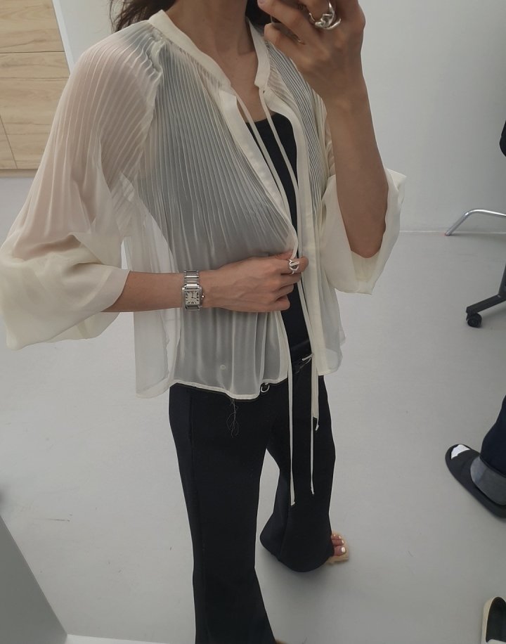 Gentle B - Korean Women Fashion - #womensfashion - Pleats Cardigan - 4