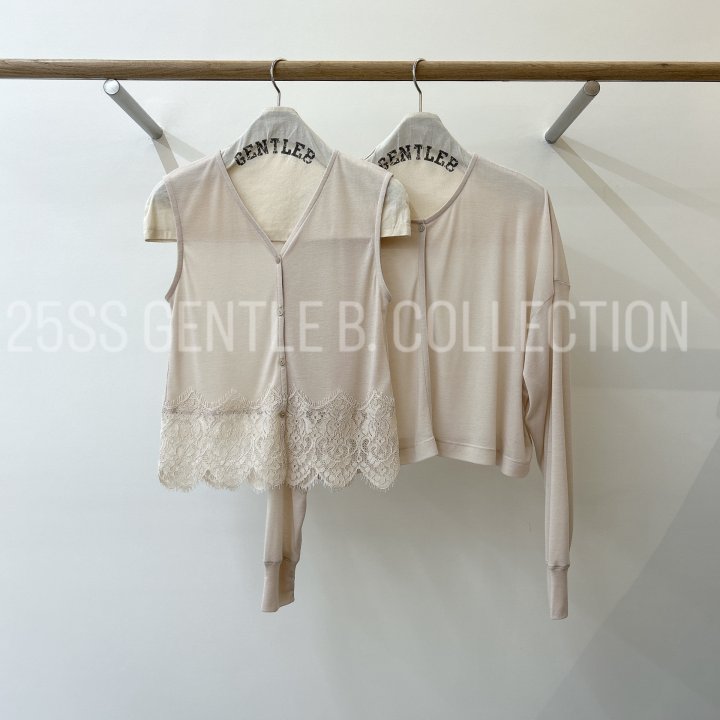 Gentle B - Korean Women Fashion - #momslook - Pico Sleeveless Cardigan Set - 3