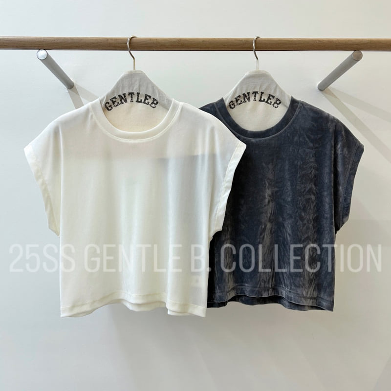 Gentle B - Korean Women Fashion - #momslook - Mesh Velvet Tee