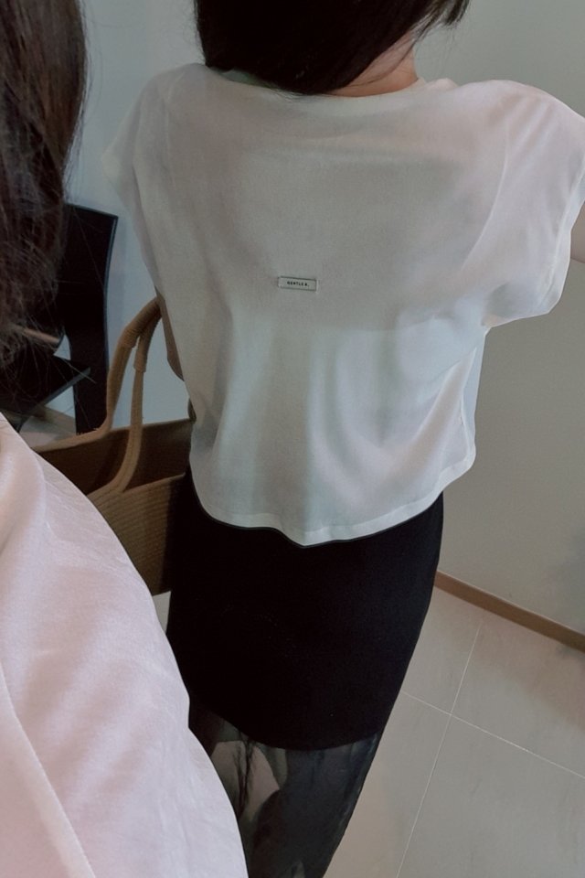 Gentle B - Korean Women Fashion - #momslook - Mesh Velvet Tee - 5