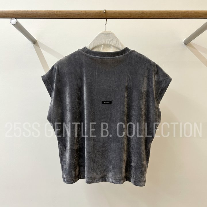 Gentle B - Korean Women Fashion - #momslook - Mesh Velvet Tee - 7